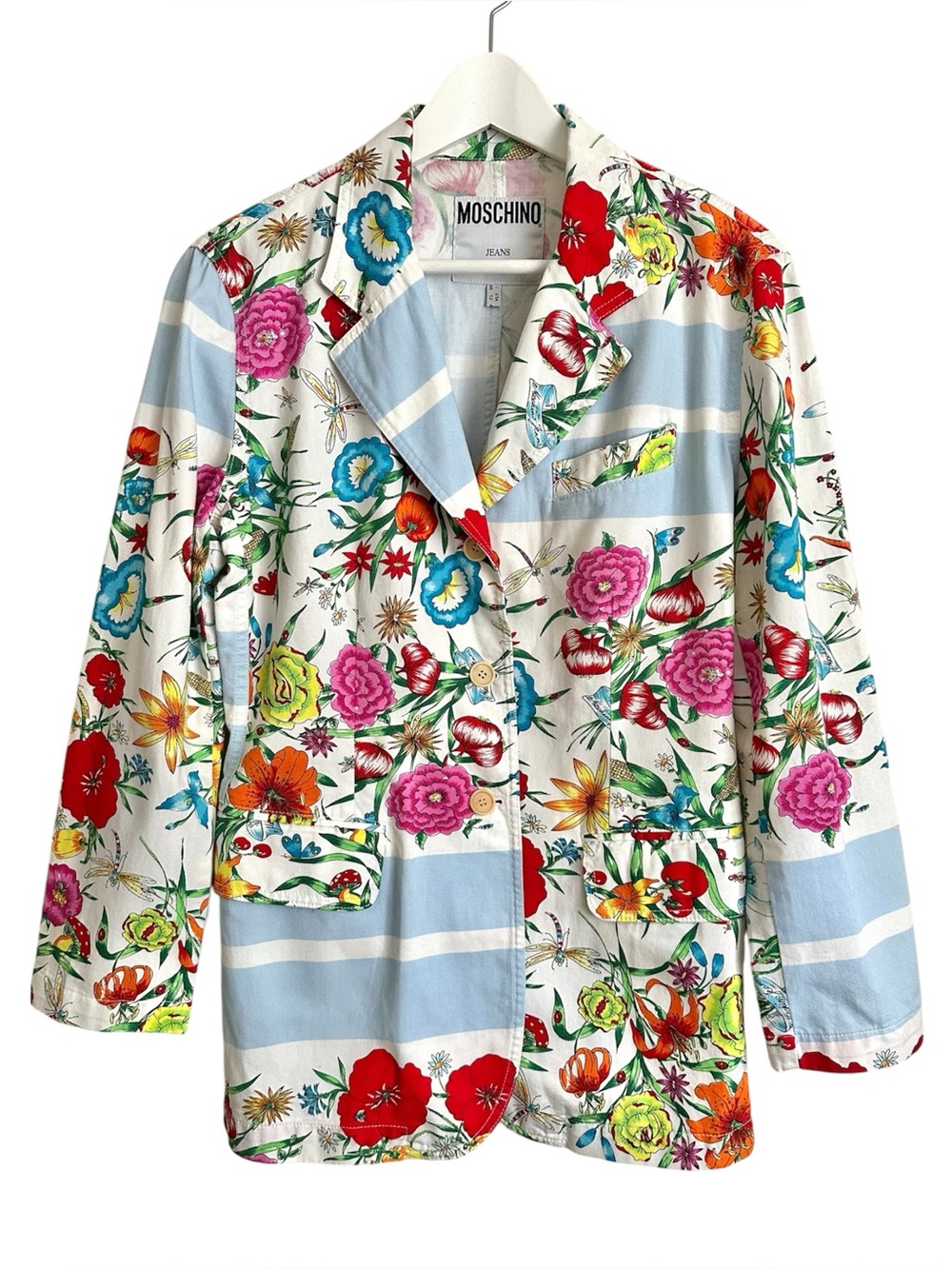 Moschino Jeans Cotton Floral Jacket Blazer Vintage Size 12